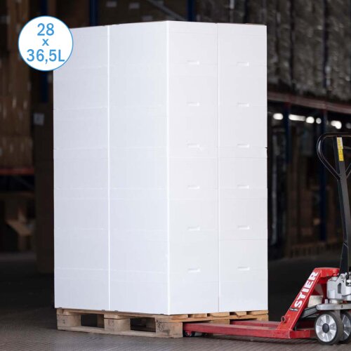 Boîte isotherme en polystyrène 36,5 litres glacière récipient d’expédition (28 pièces sur palette)