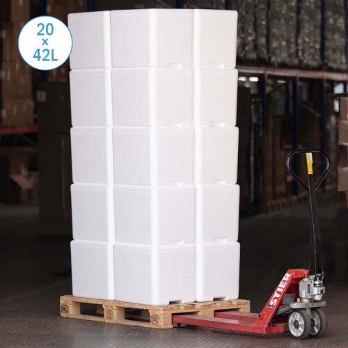Boîte isotherme en polystyrène 42 litres glacière récipient d’expédition (20 pièces sur palette)