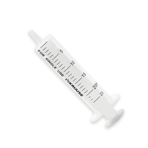KRUUSE Seringue jetable 20ml, inclus capuchon de fermeture transparent